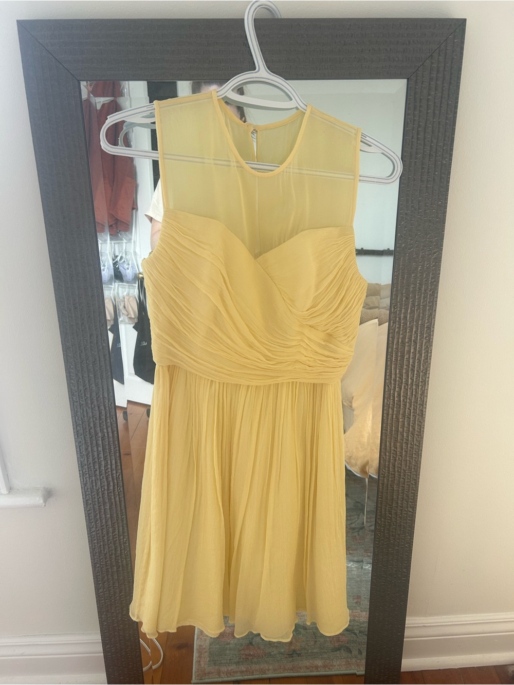 J. Crew Yellow Sleeveless Chiffon Mini Dress